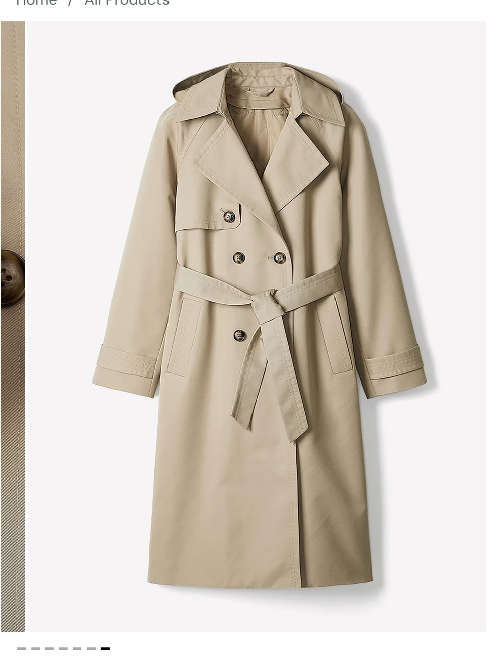 RW & co. Hooded Trench Coat with Quilted Lining